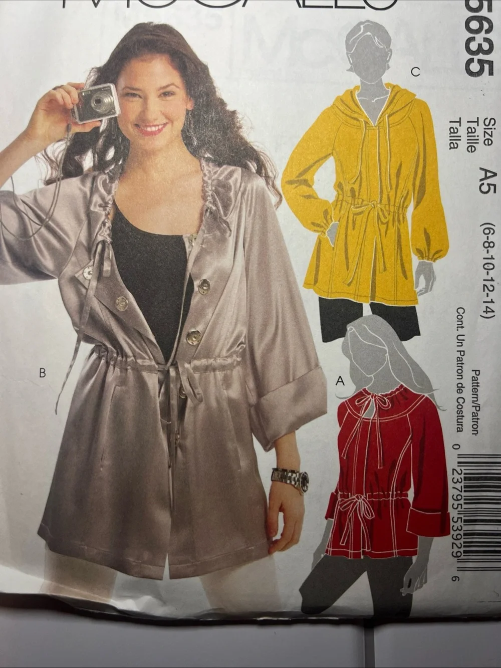 McCall’s M5635 Sewing Pattern Size A5 Opened Complete